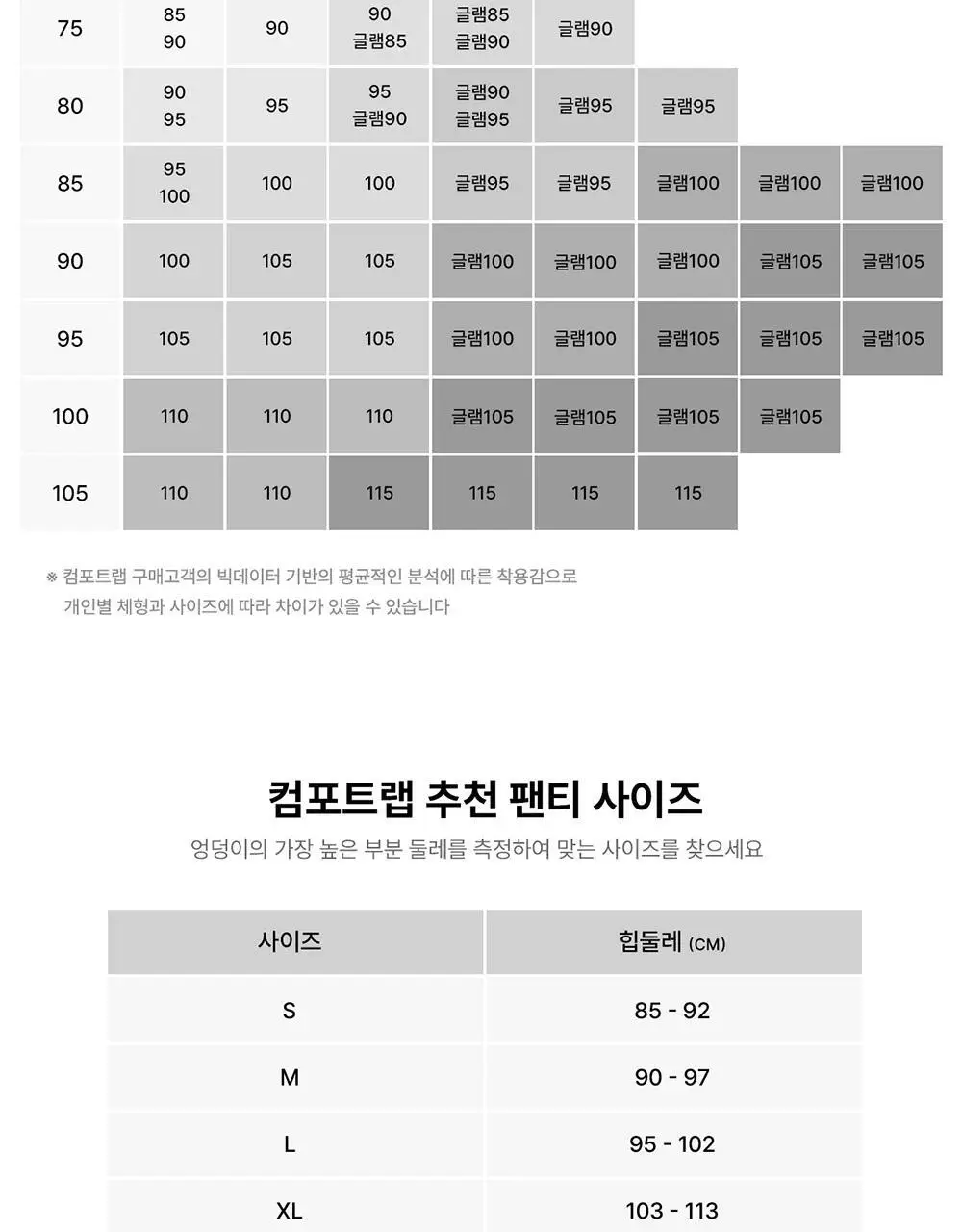 [컴포트랩] 듀얼 쿨 리프트업 브라 베이직 팬티 세트 4colors 상세페이지 32